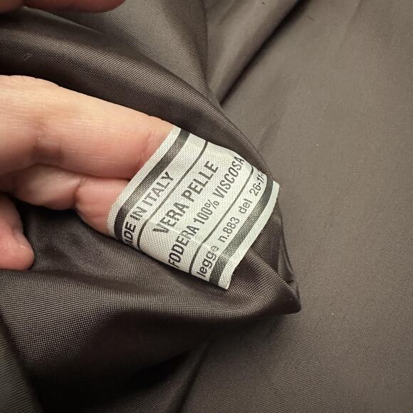 MR Florence Italy Jacket Mens 50 Brown Leather Bomber Made In Italy Full Zip - Picture 12 of 16